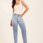 Pearl-Embellished Tapered Jeans