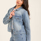 Cropped Cotton Jacket with Chest Pockets