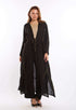 Golden Lines with Shiny Sequins Long Kimono