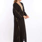 Golden Lines with Shiny Sequins Long Kimono