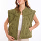 Embroidered Cap Sleeves Vest with Snap Buttons