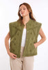Embroidered Cap Sleeves Vest with Snap Buttons