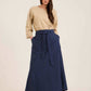 Solid A-Line Skirt with Side Pockets