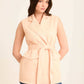 Sleeveless Solid Lace-Up Casual Vest