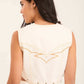 Deep V-Neck Zipped Vest with Decorative Rings
