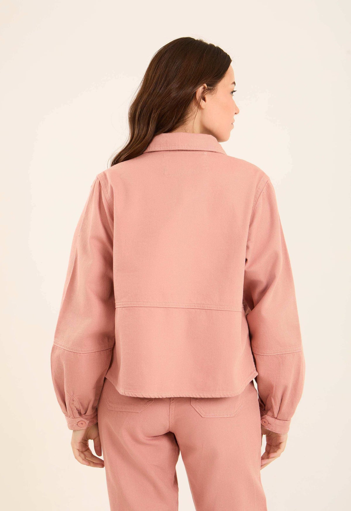 Tailored Cotton Jacket with Buttoned Cuffs