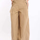 High-Waist Cotton Pants with Straight Cut