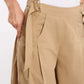 بنطلون قطن بساق مستقيمة ووسط مرتفع