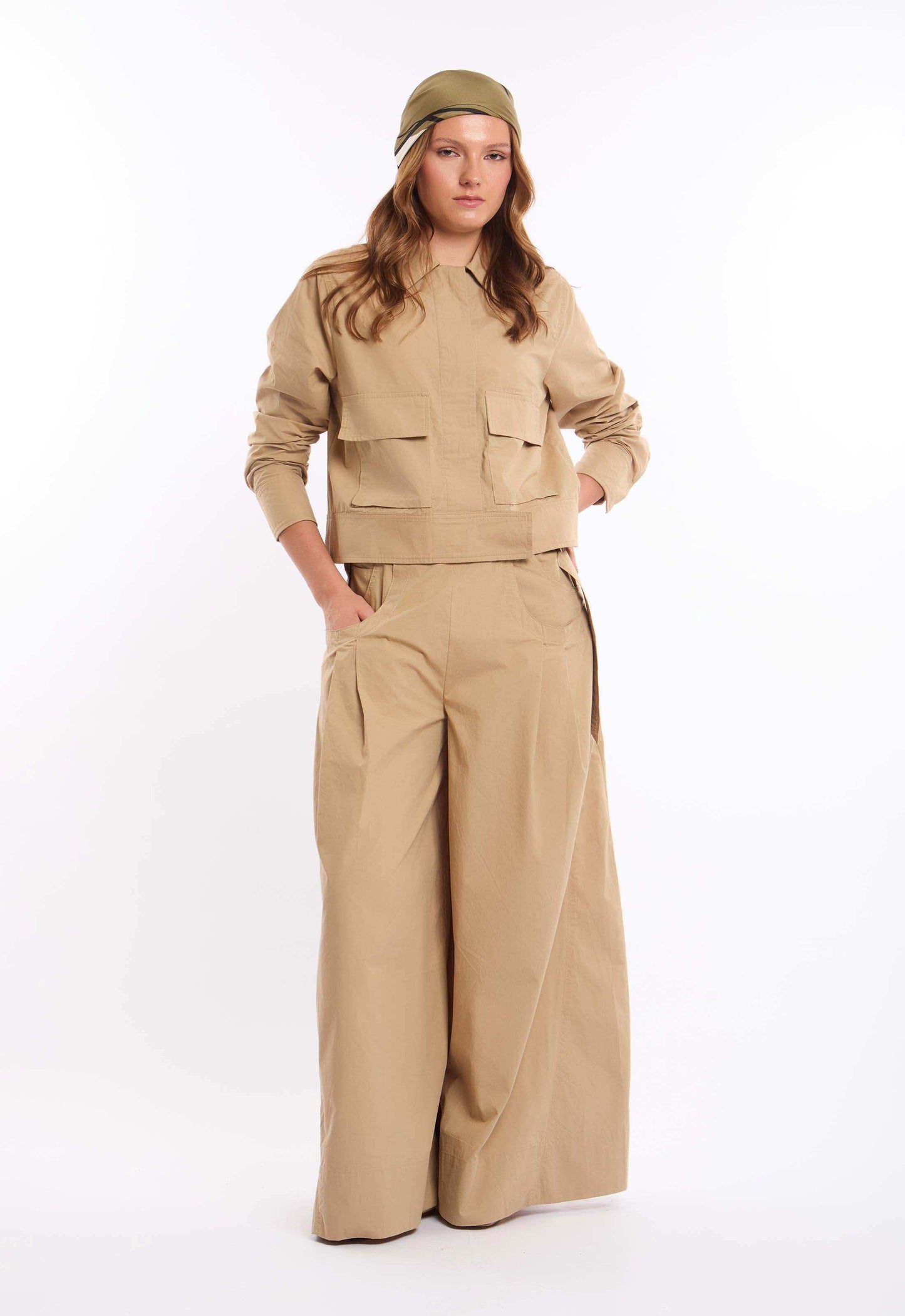 Structured Cotton Jacket with Front Buttons