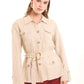 Belted Cotton-Linen Utility Jacket