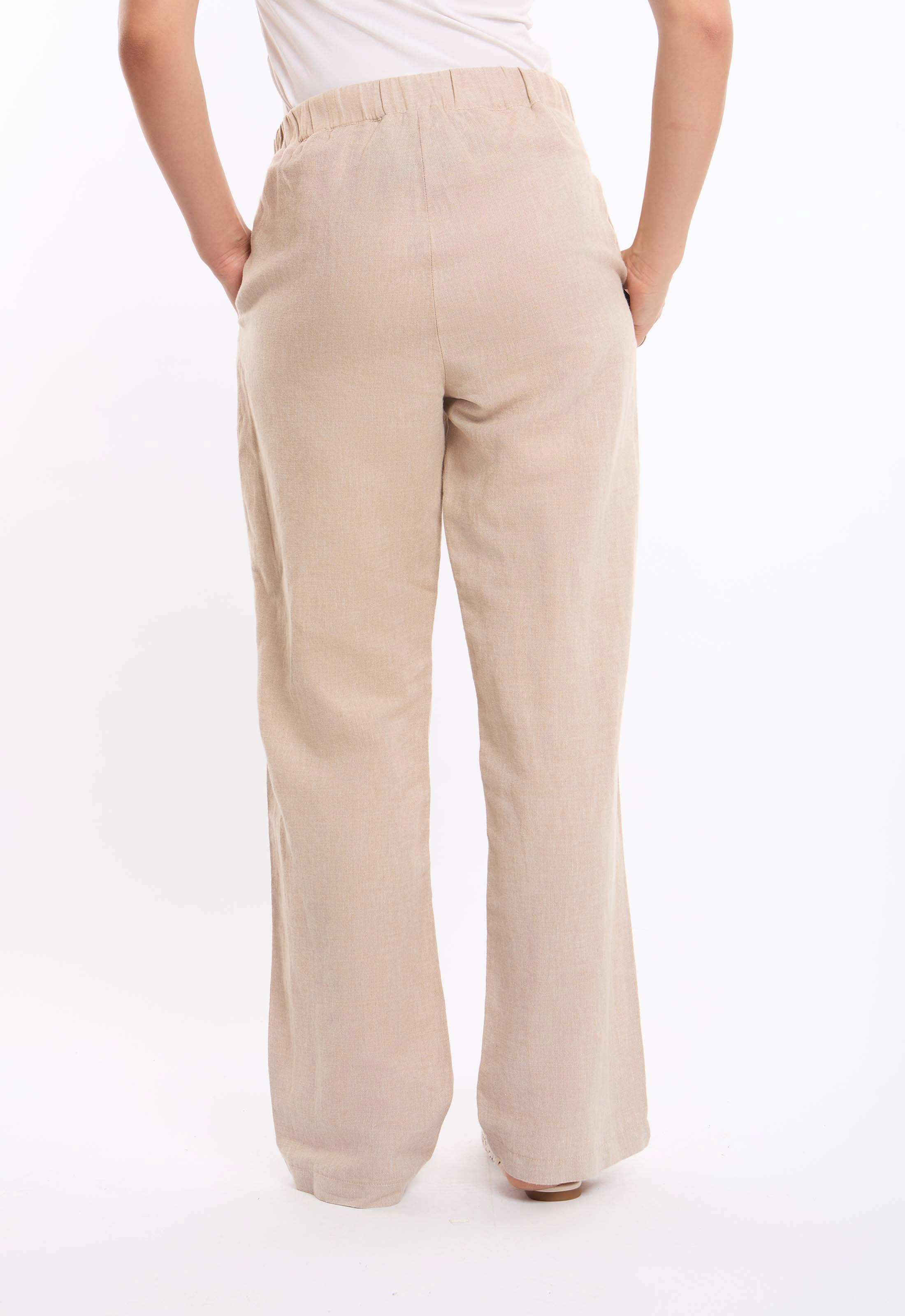 Cotton-Linen Straight Pants