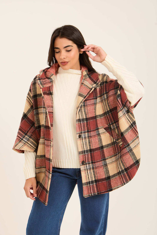 Women Cape Checks Pink