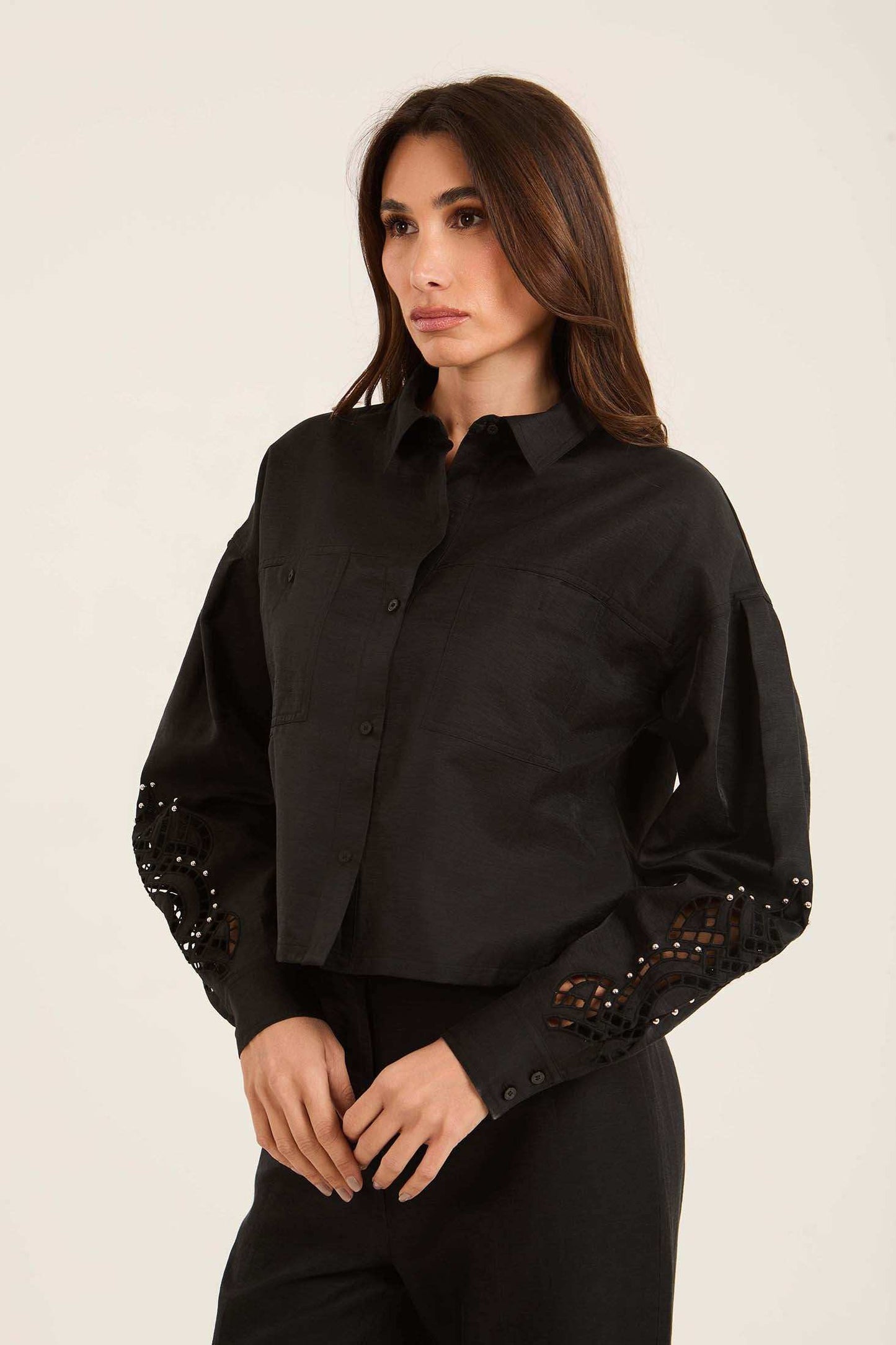 جاكيت كتان خفيف بحزام