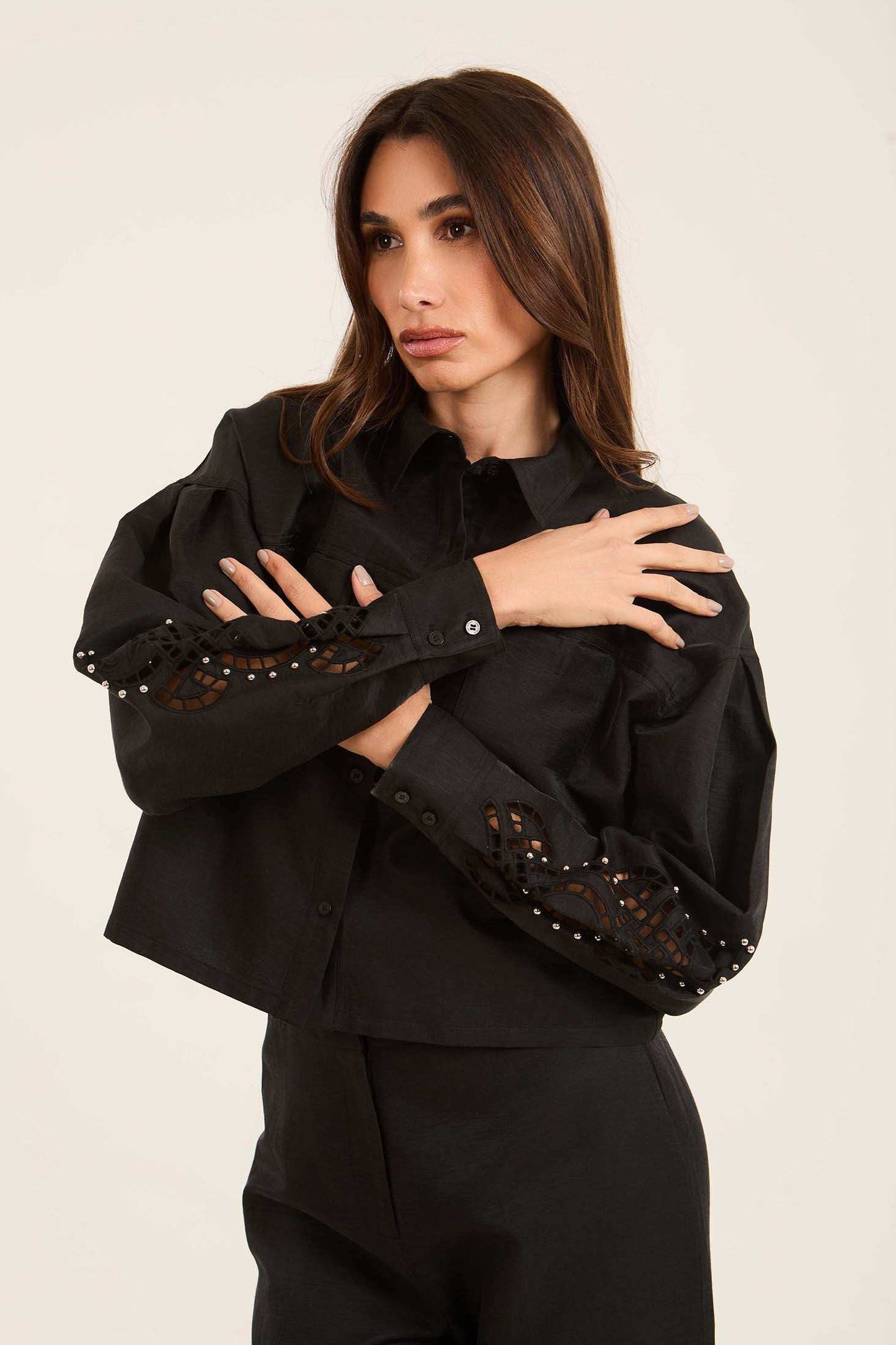 جاكيت كتان خفيف بحزام