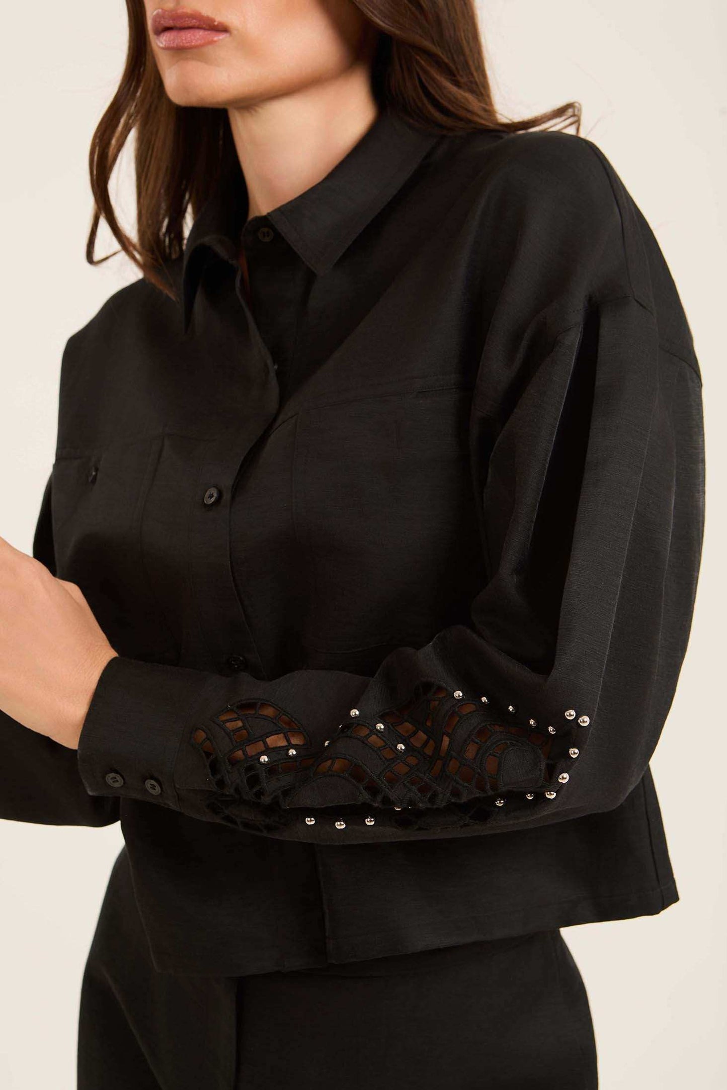 جاكيت كتان خفيف بحزام