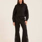 Linen-Blend Flare Trousers