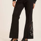 Linen-Blend Flare Trousers
