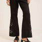 Linen-Blend Flare Trousers