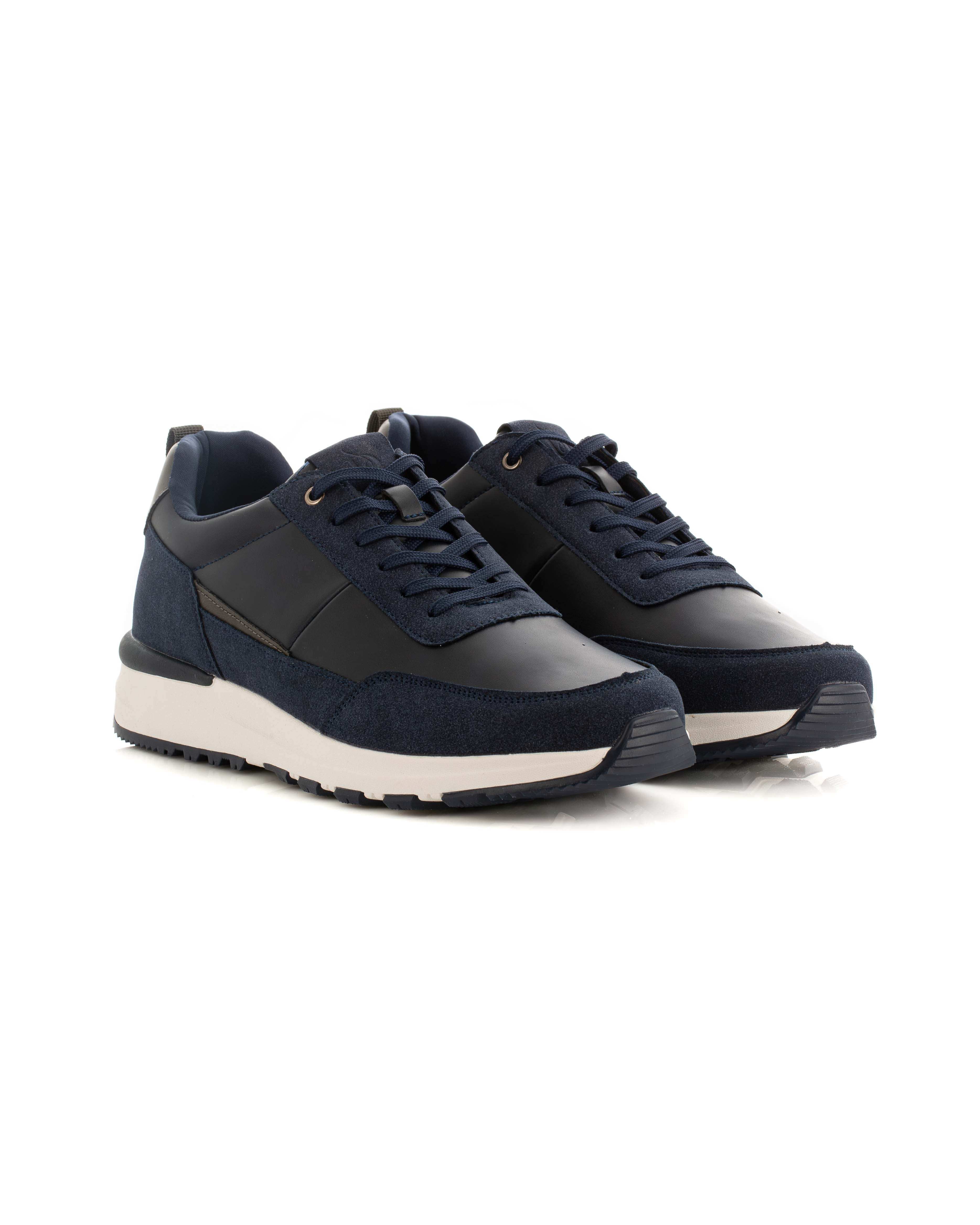 Bi-Tone Lace-Up Casual Sneakers