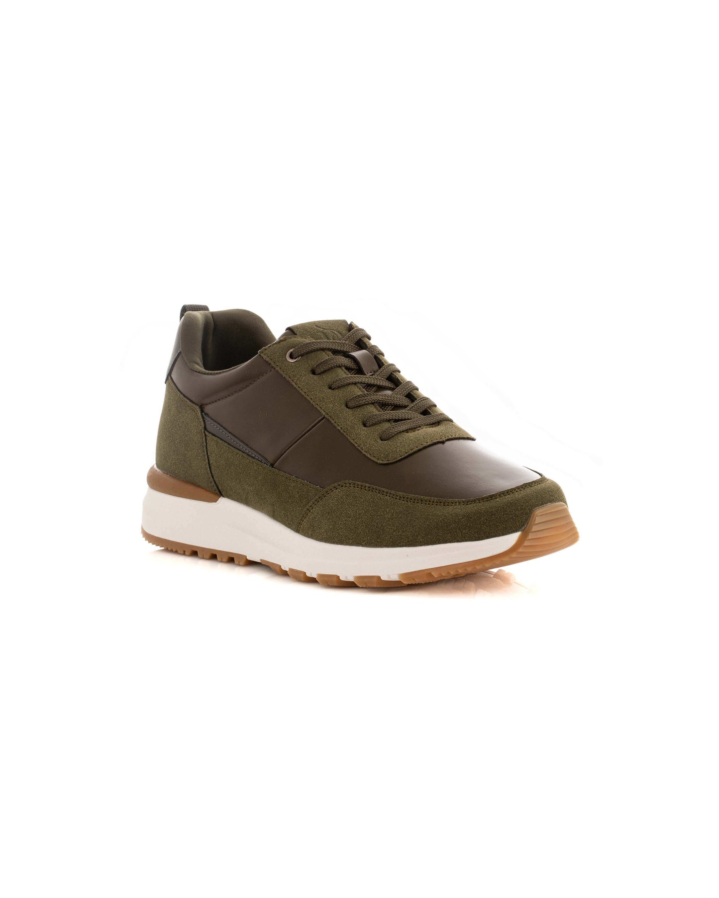 Bi-Tone Lace-Up Casual Sneakers