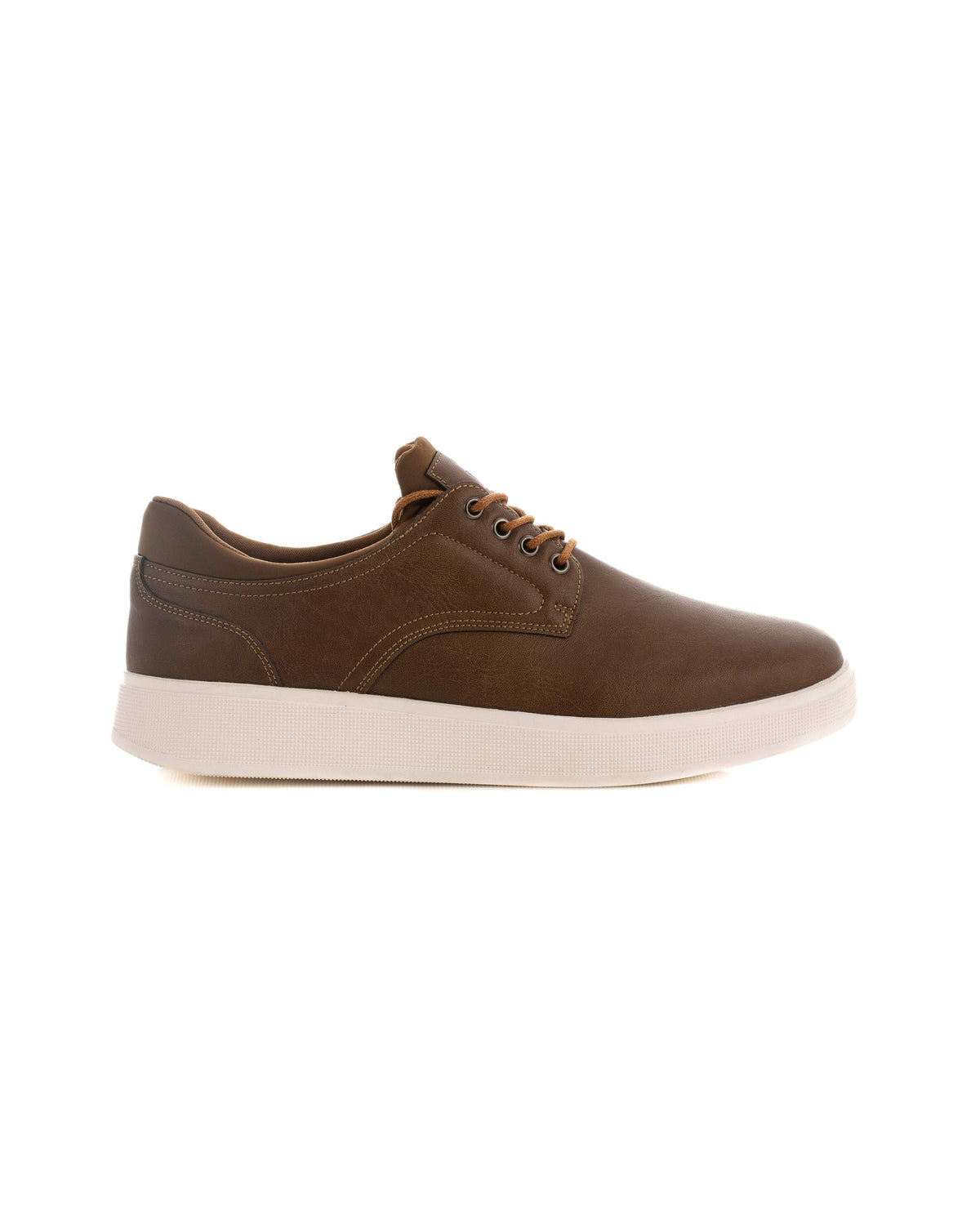 Round Toe Cap Leather Casual Shoes