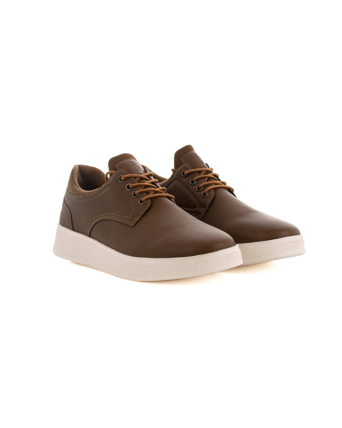 Round Toe Cap Leather Casual Shoes