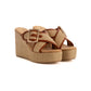 Comfy Buckled Cross-Strap Wedge Mules