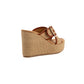 Comfy Buckled Cross-Strap Wedge Mules