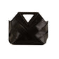 Triangular Handle Interlocking Leather Handbag