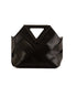 Triangular Handle Interlocking Leather Handbag