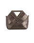 Triangular Handle Interlocking Leather Handbag