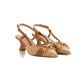 Raffia Leatherette Slingback Heels