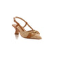 Raffia Leatherette Slingback Heels