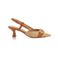 Raffia Leatherette Slingback Heels