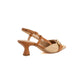 Raffia Leatherette Slingback Heels