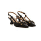 Raffia Leatherette Slingback Heels