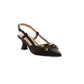 Raffia Leatherette Slingback Heels