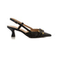 Raffia Leatherette Slingback Heels