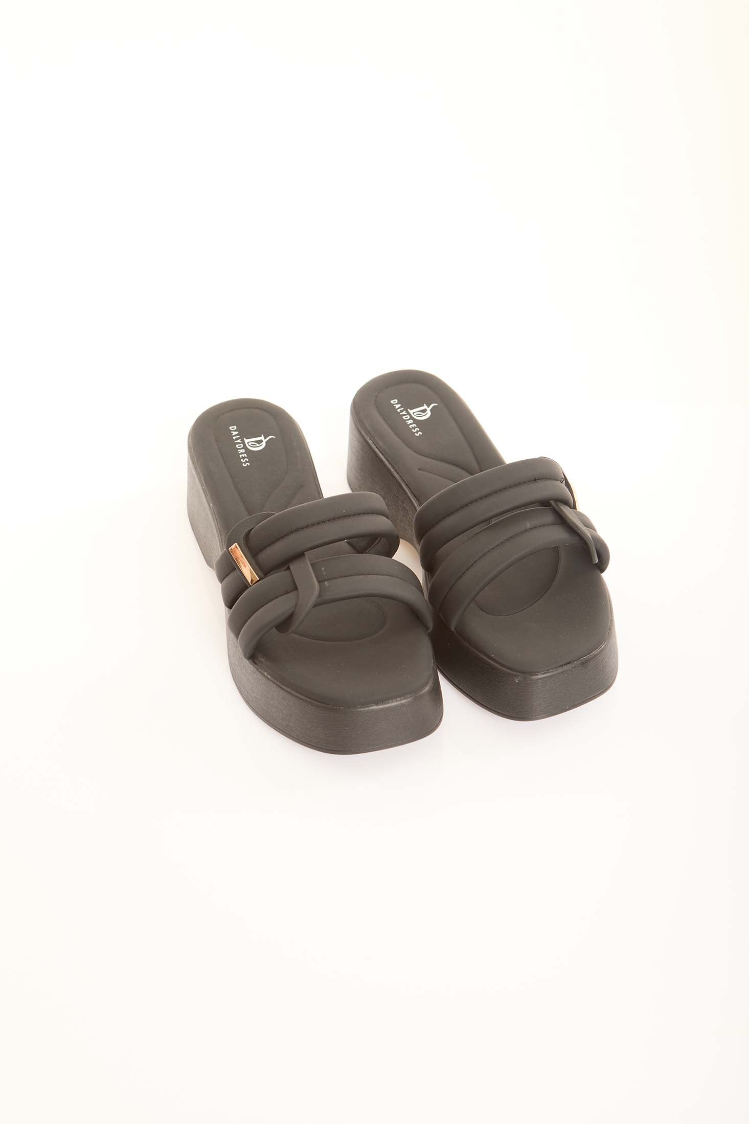 Padded Strap Platform Slide Sandals