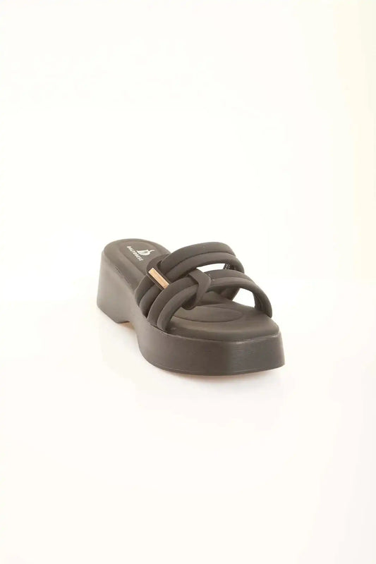 Padded Strap Platform Slide Sandals