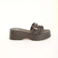 Padded Strap Platform Slide Sandals