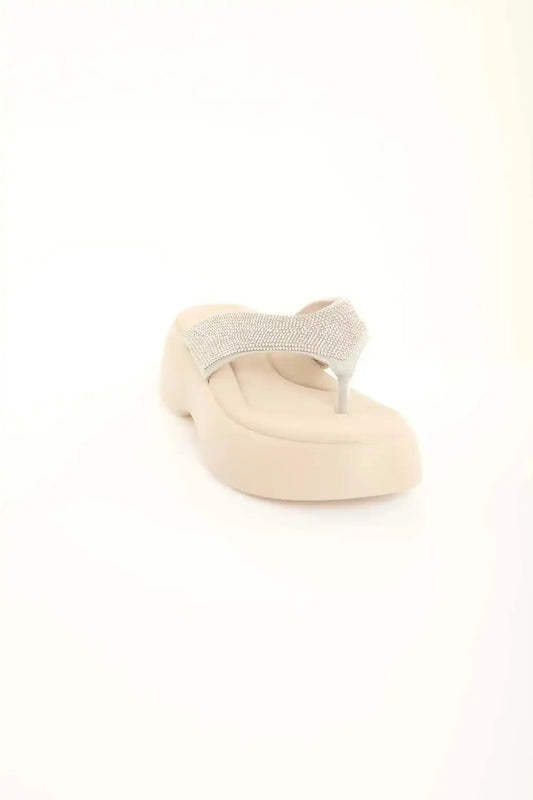 Rhinestone Platform Thong Sandals
