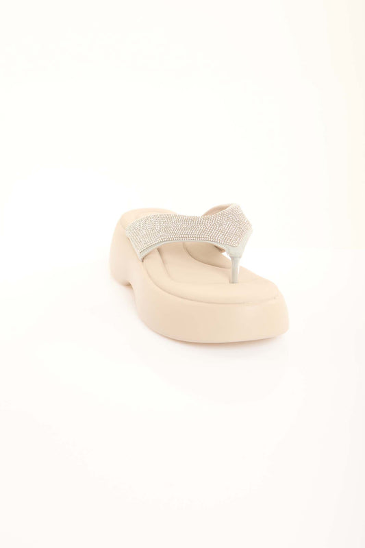 Rhinestone Platform Thong Sandals