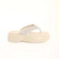 Rhinestone Platform Thong Sandals