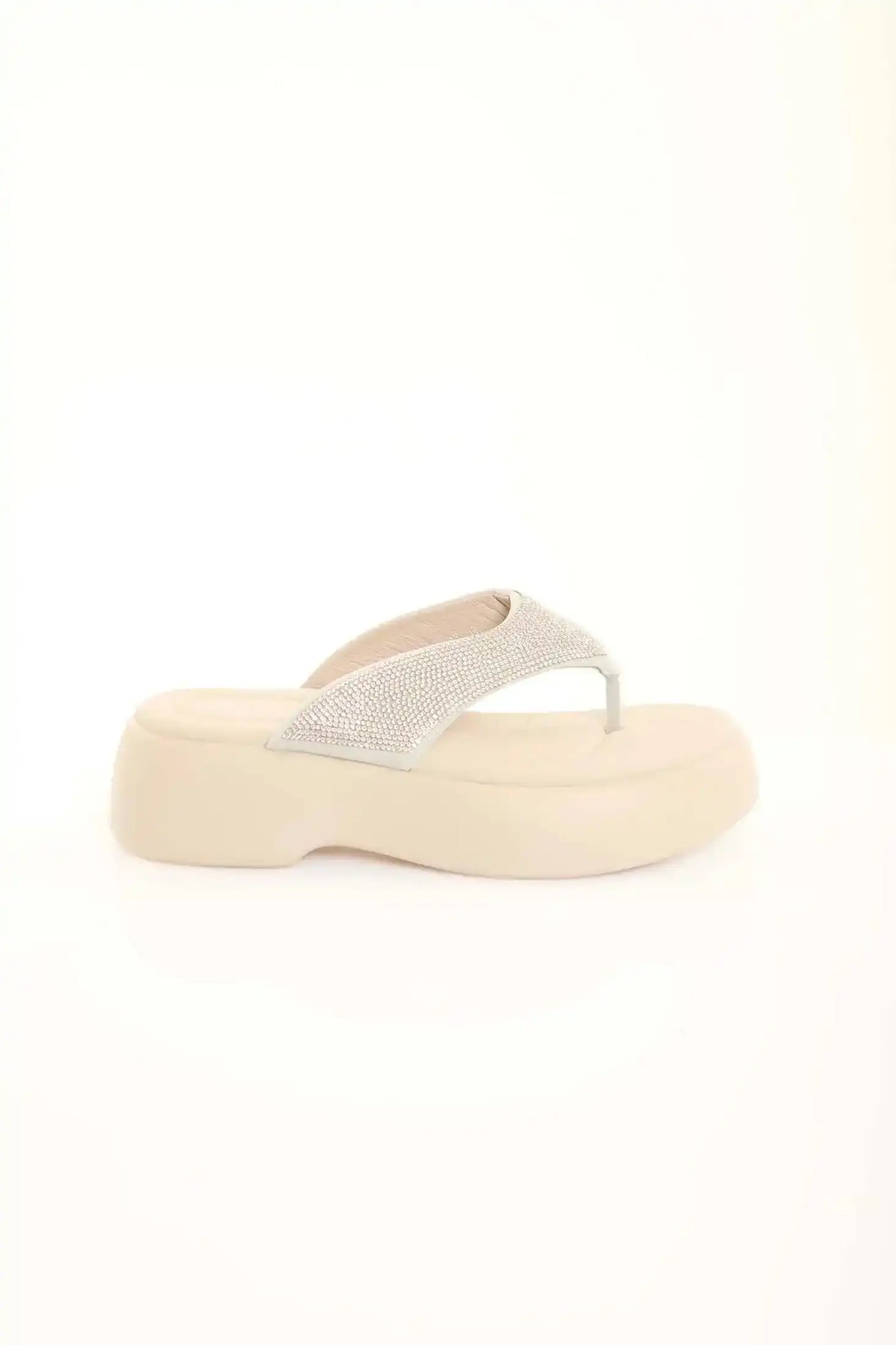 Rhinestone Platform Thong Sandals