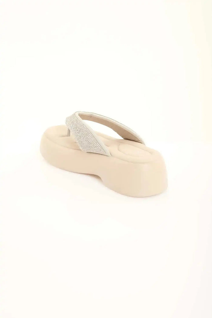 Rhinestone Platform Thong Sandals