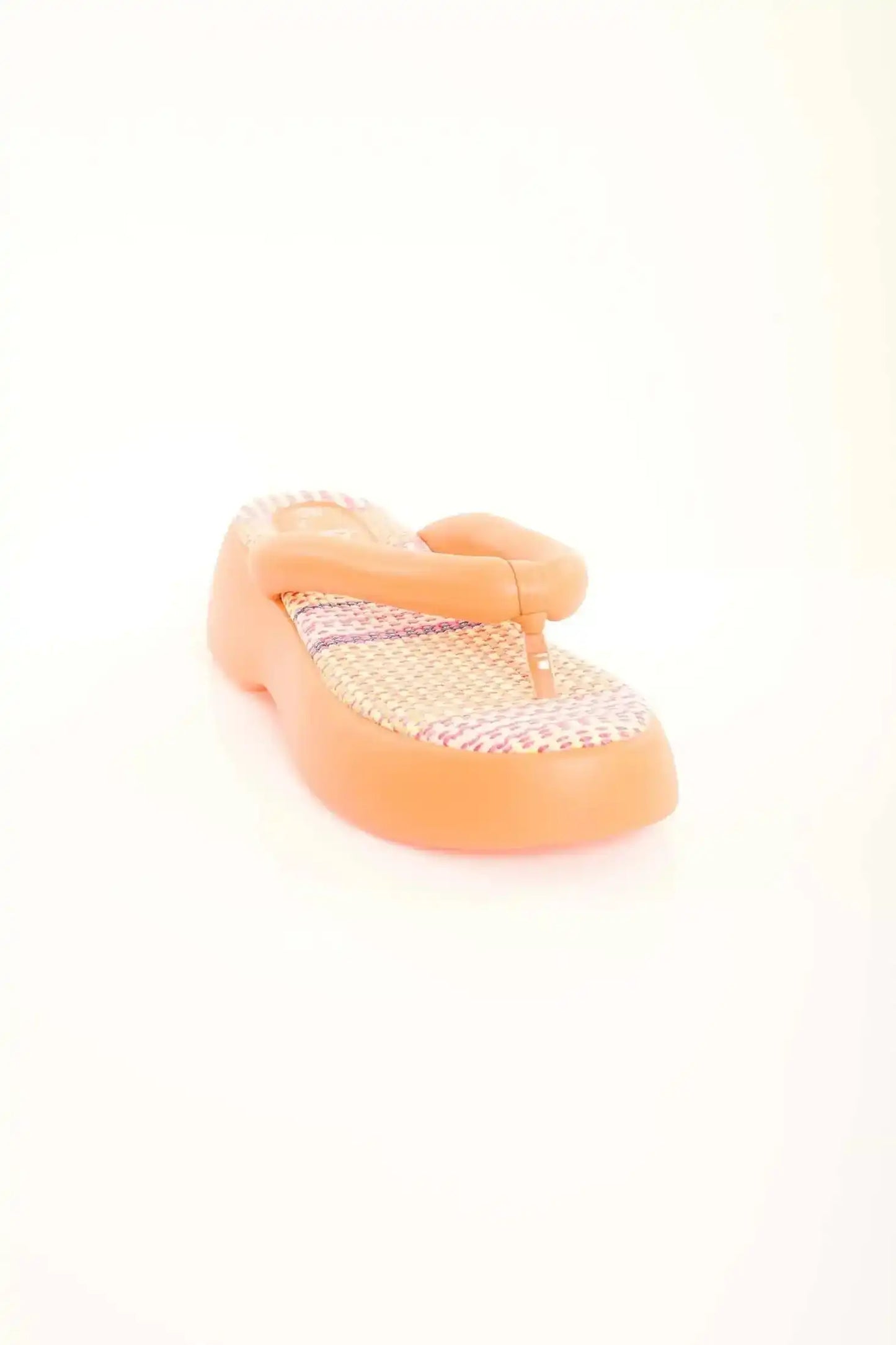 Fabric Insole Platform Thong Sandals