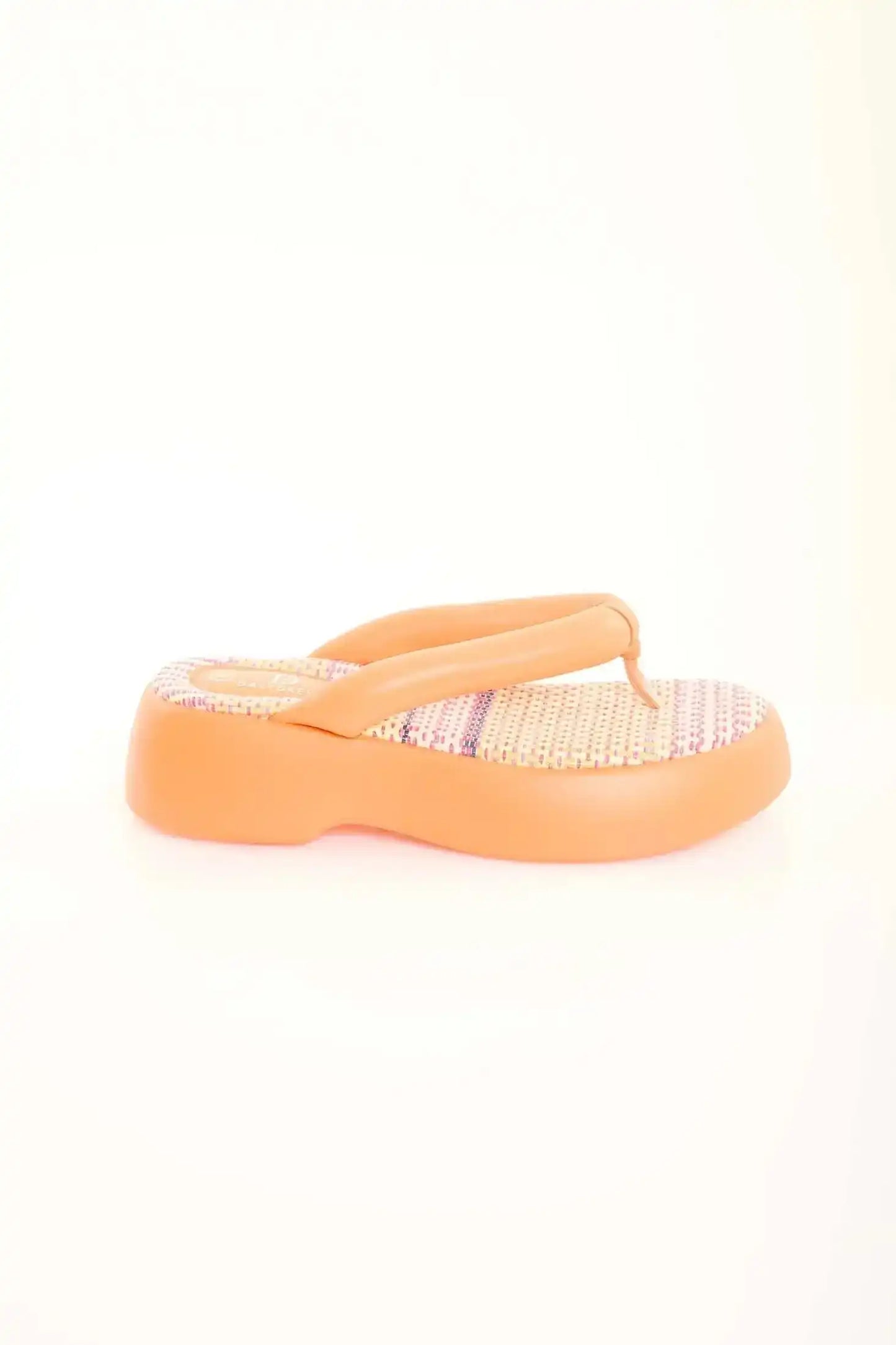Fabric Insole Platform Thong Sandals