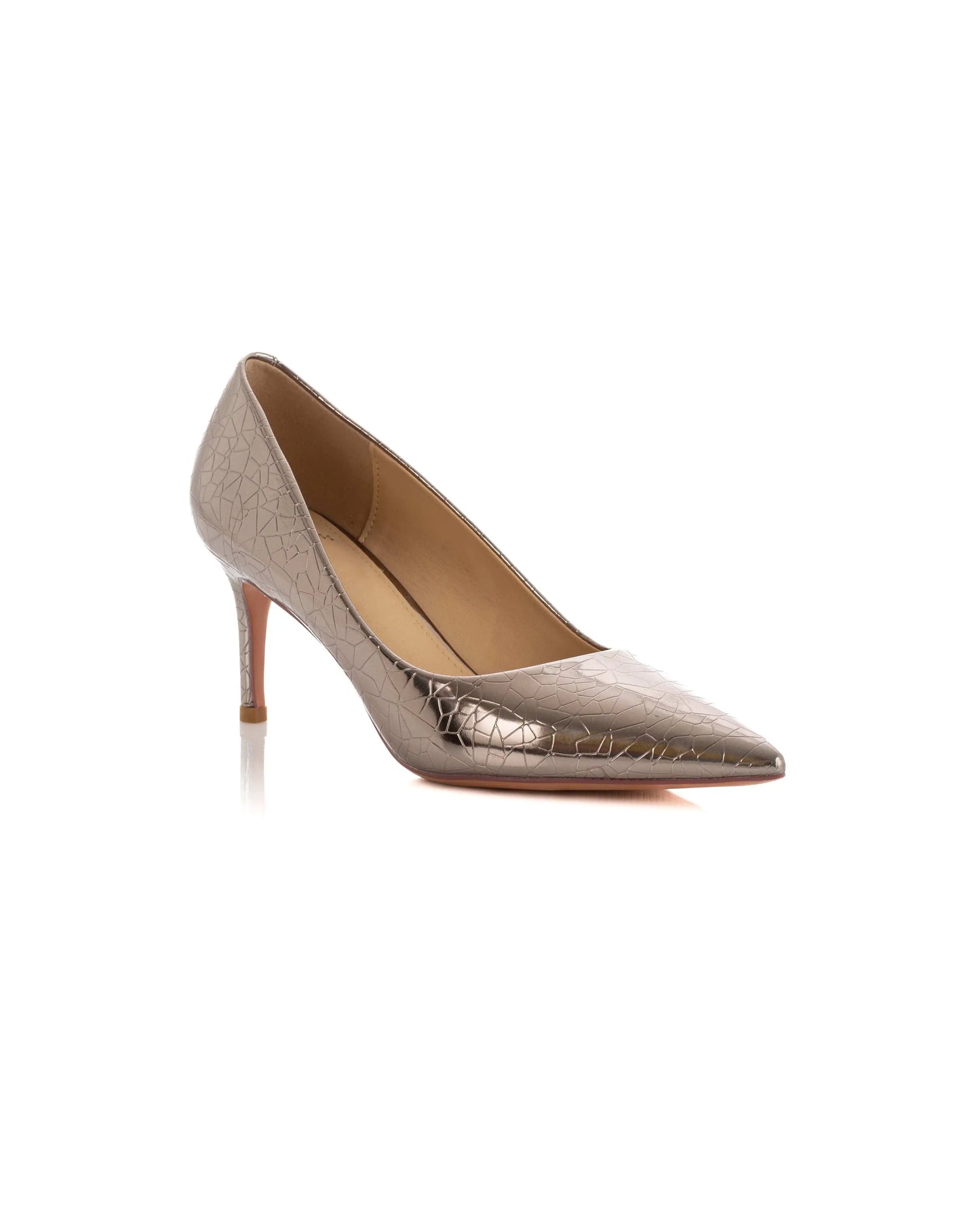 Cracked Effect Pointed Toe Pumps