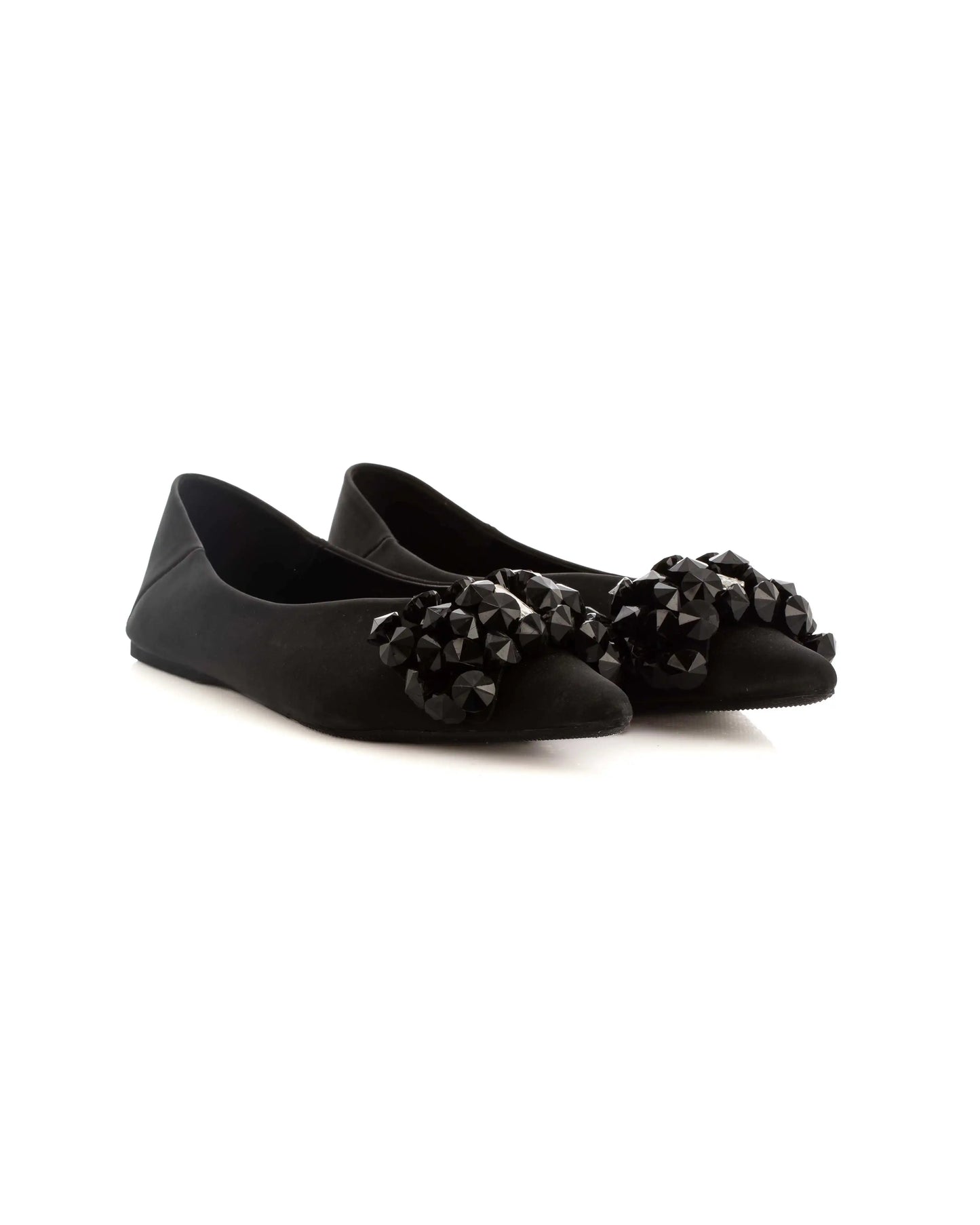 Satin Flats with Gem Cluster Design